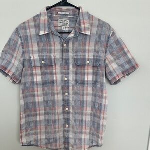 Lucky Brand Men's Casual Plaid Shirt - Red and Gray